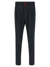 Pantalon en laine bleu Kiton
