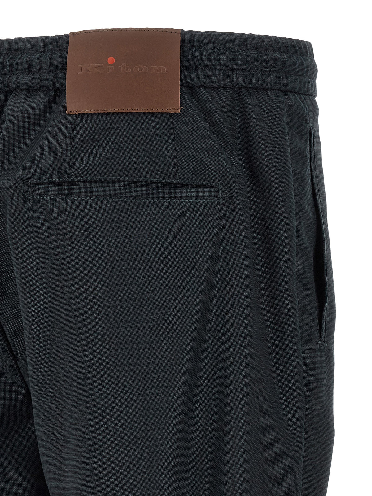 Pantalon en laine bleu Kiton