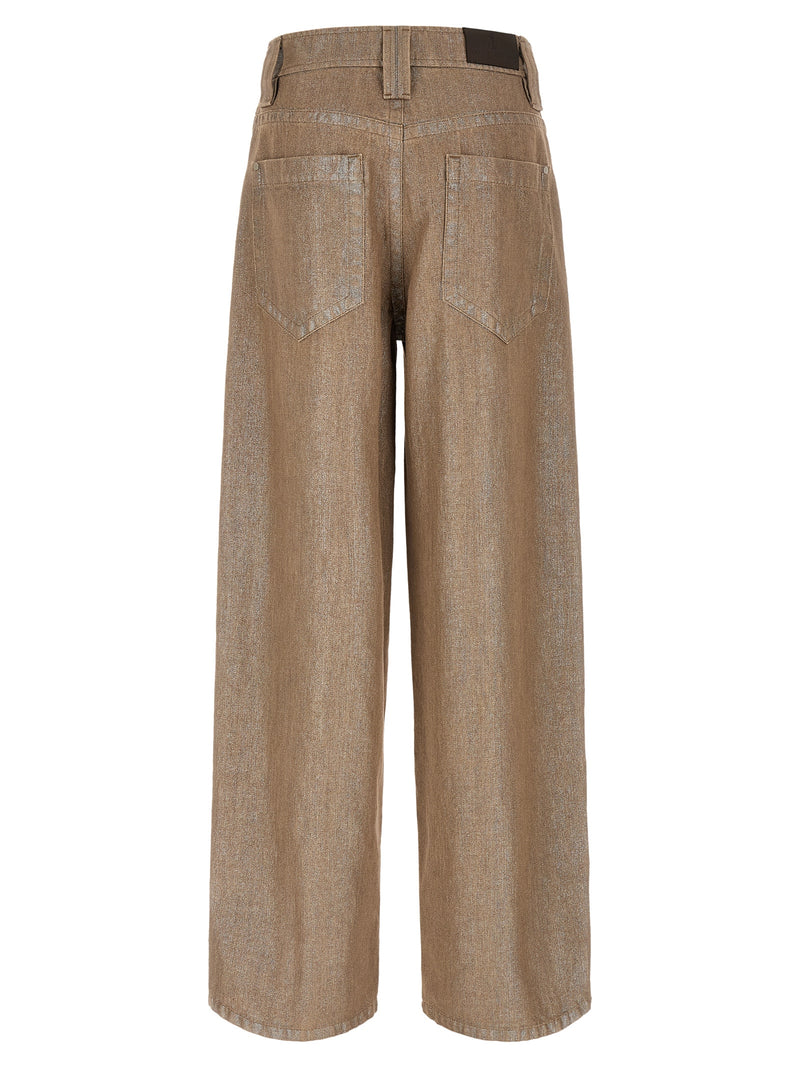 Brunello Cucinelli Beige Cotton Relaxed Fit Jeans