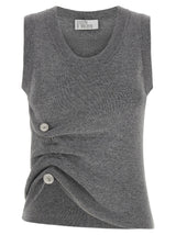 Pull sans manches en laine vierge grise Giuseppe Di Morabito