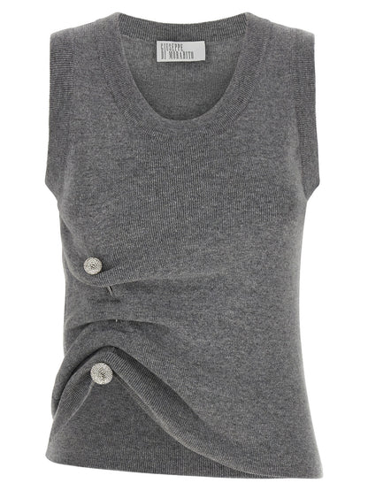 Giuseppe Di Morabito Gray Virgin Wool Sleeveles Sweater