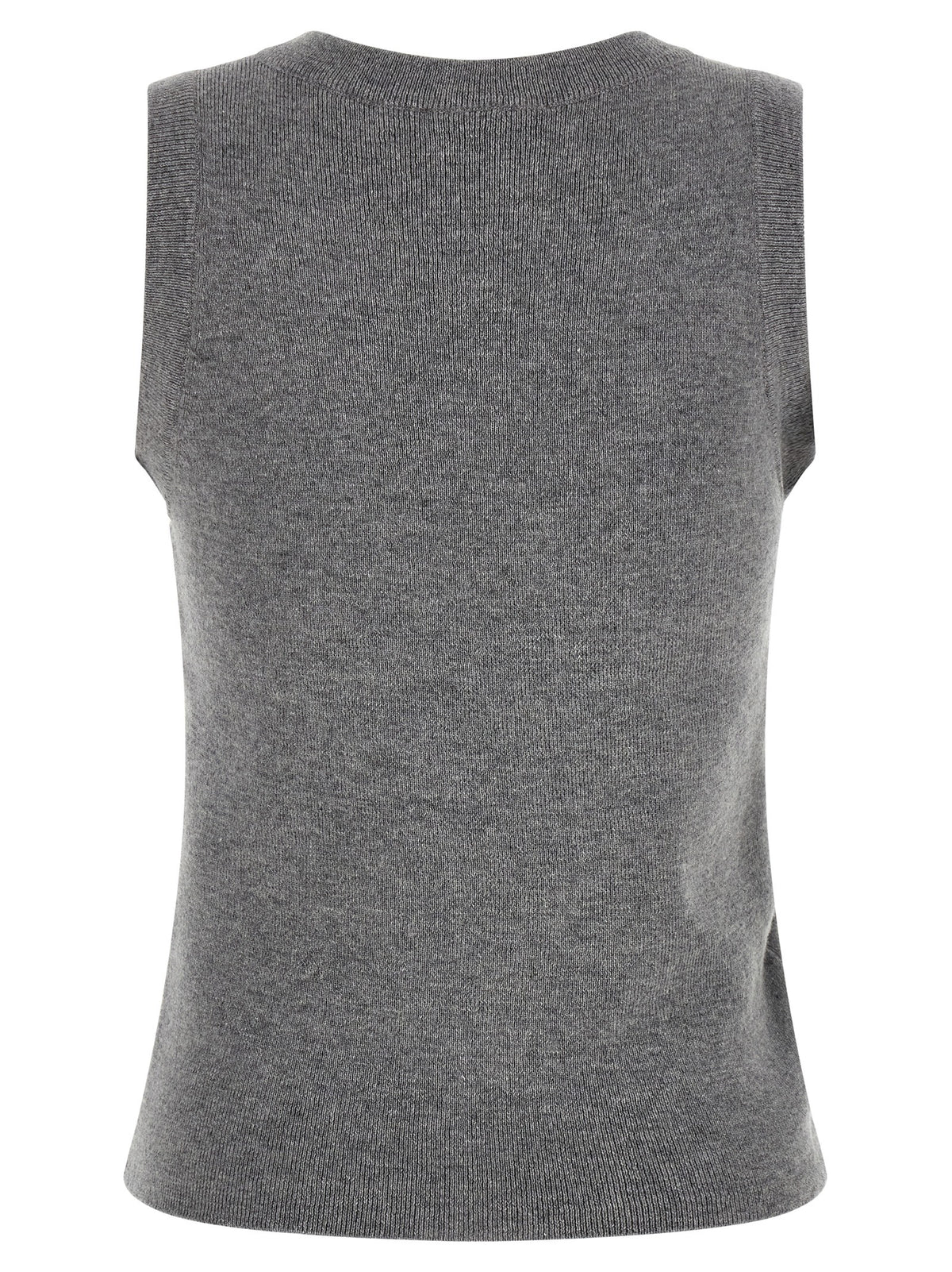 Pull sans manches en laine vierge grise Giuseppe Di Morabito