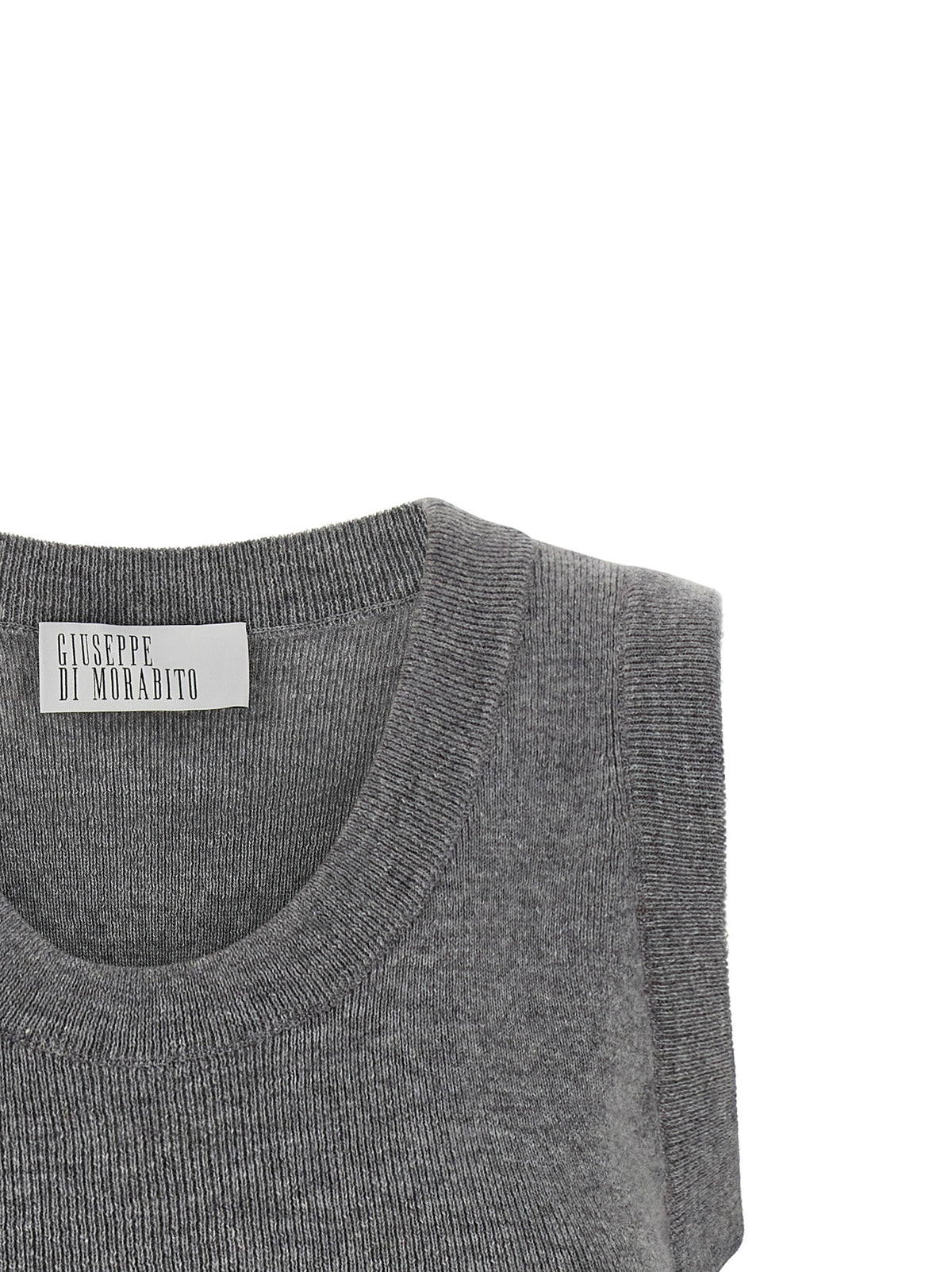 Pull sans manches en laine vierge grise Giuseppe Di Morabito