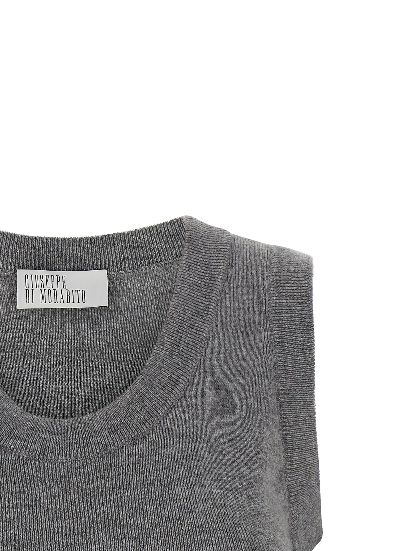 Giuseppe Di Morabito Gray Virgin Wool Sleeveles Sweater