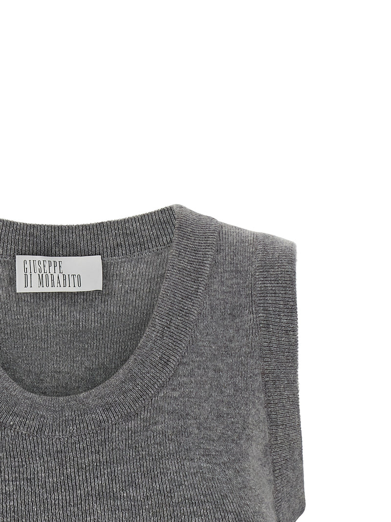 Giuseppe Di Morabito Gray Virgin Wool Sleeveles Sweater
