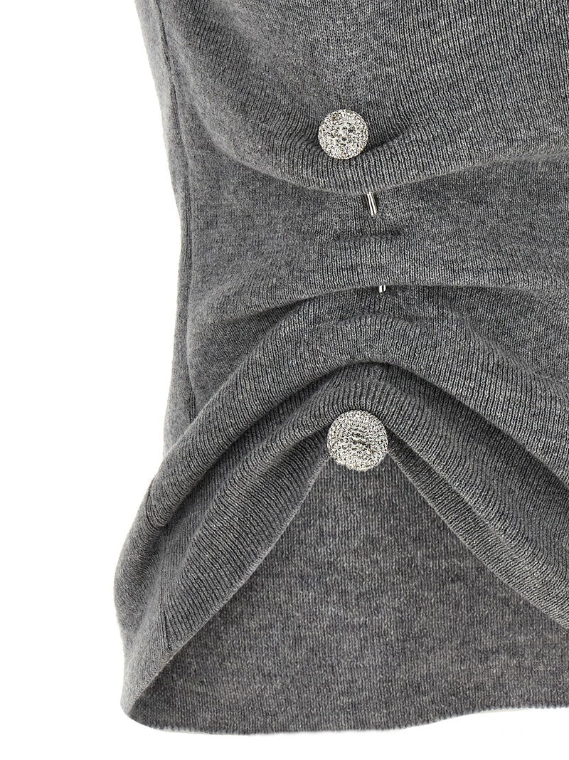 Giuseppe Di Morabito Gray Virgin Wool Sleeveles Sweater