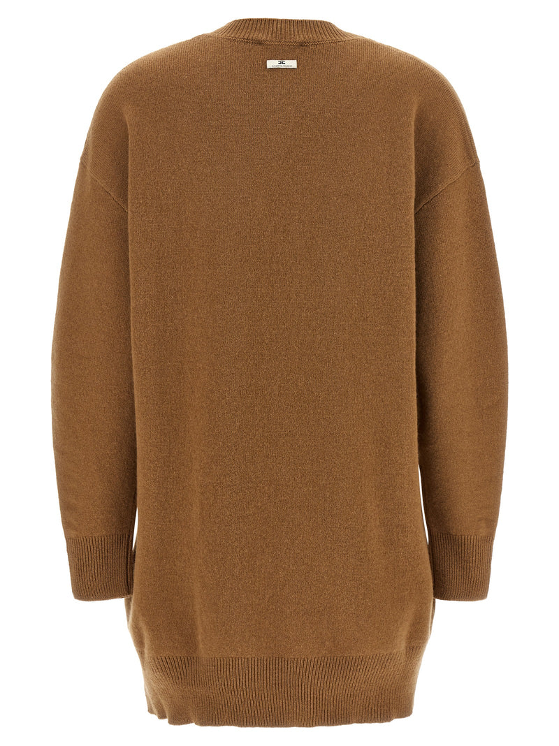 Elisabetta Franchi Brown Wool Short Dress