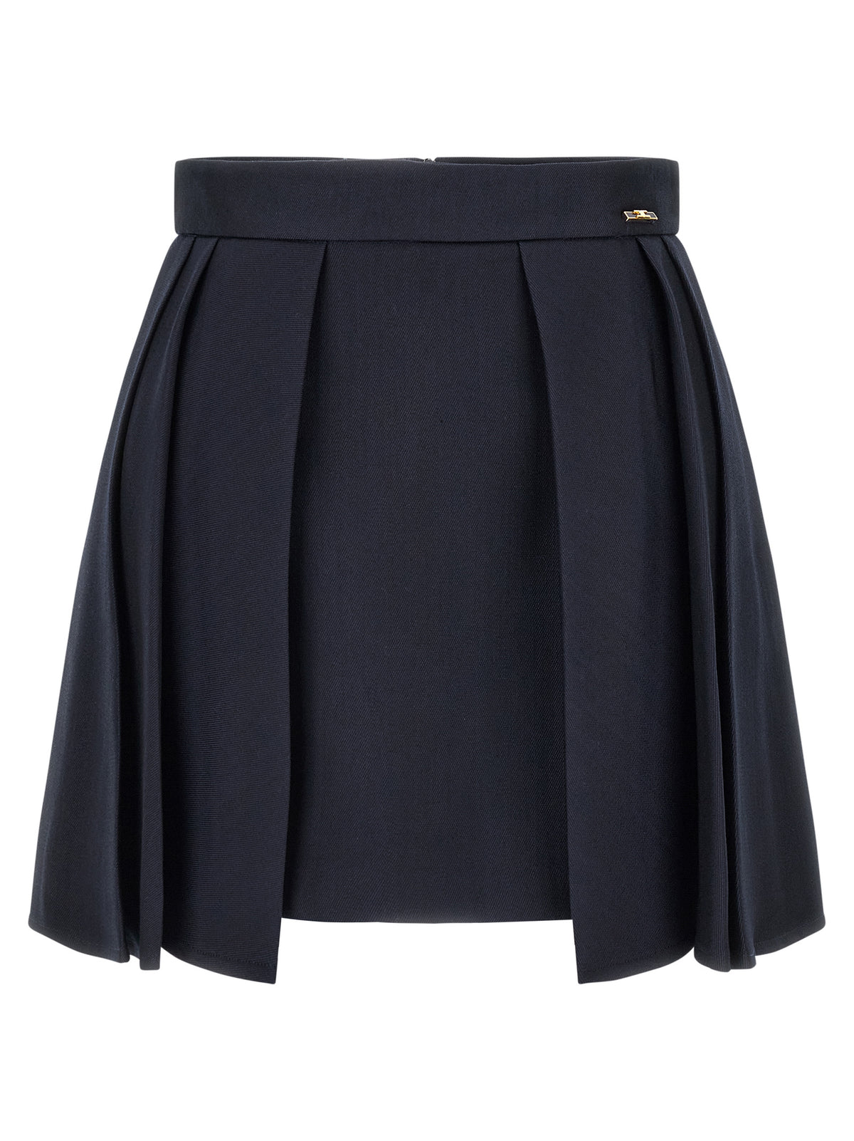 Elisabetta Franchi Blue Virgin Wool Long Skirt
