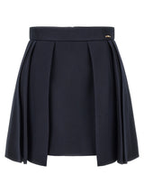 Elisabetta Franchi Blue Virgin Wool Long Skirt