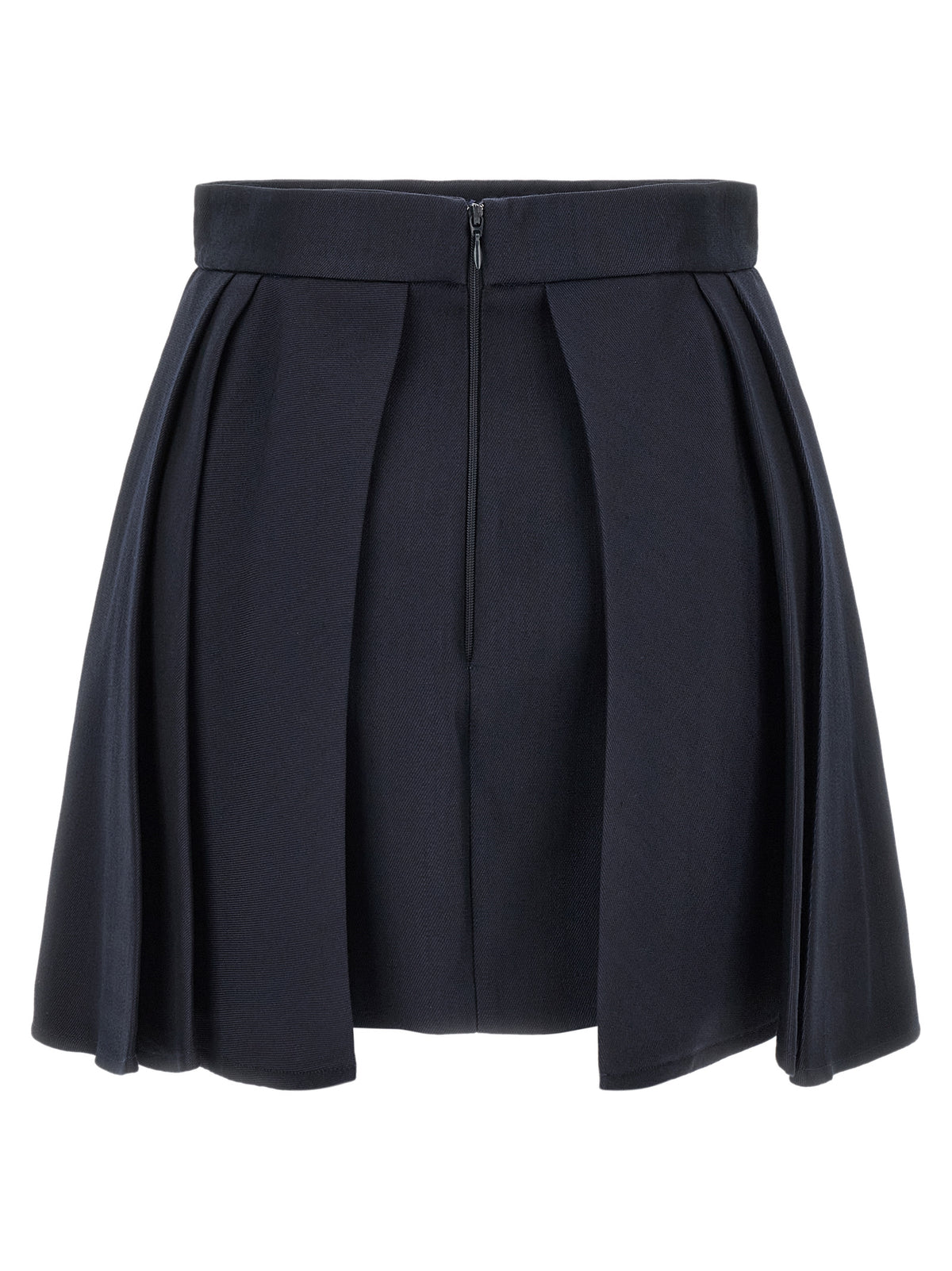 Elisabetta Franchi Blue Virgin Wool Long Skirt
