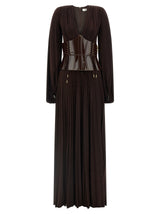 Robe Longue Elisabetta Franchi en Viscose Marron