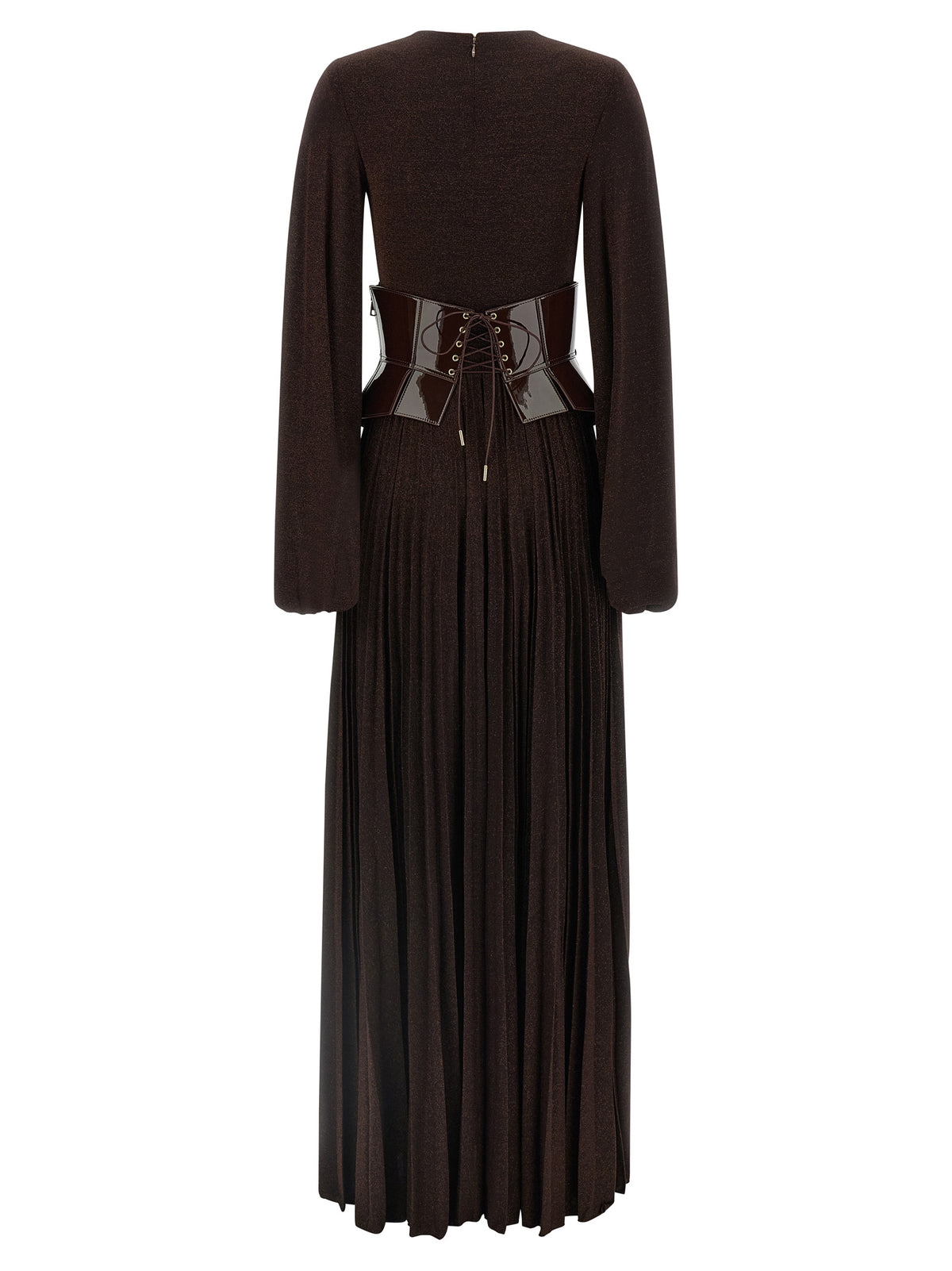 Robe Longue Elisabetta Franchi en Viscose Marron