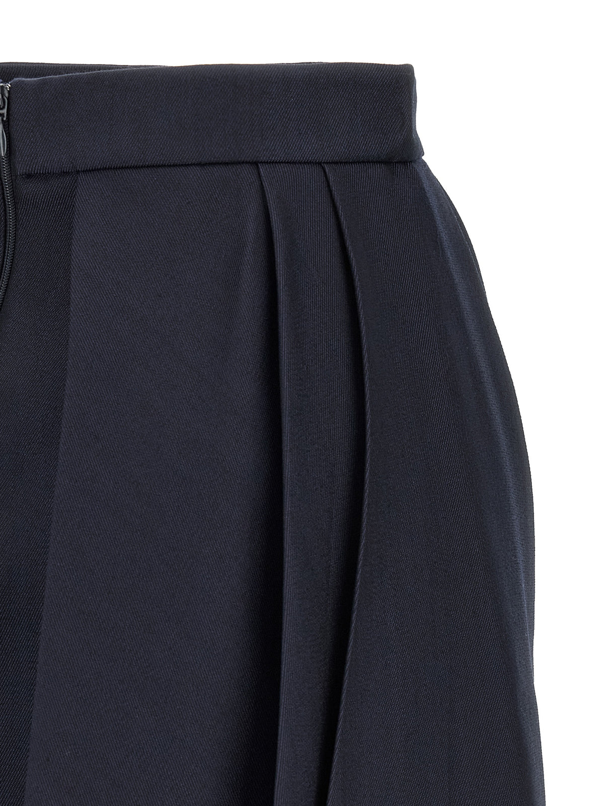 Elisabetta Franchi Blue Virgin Wool Long Skirt