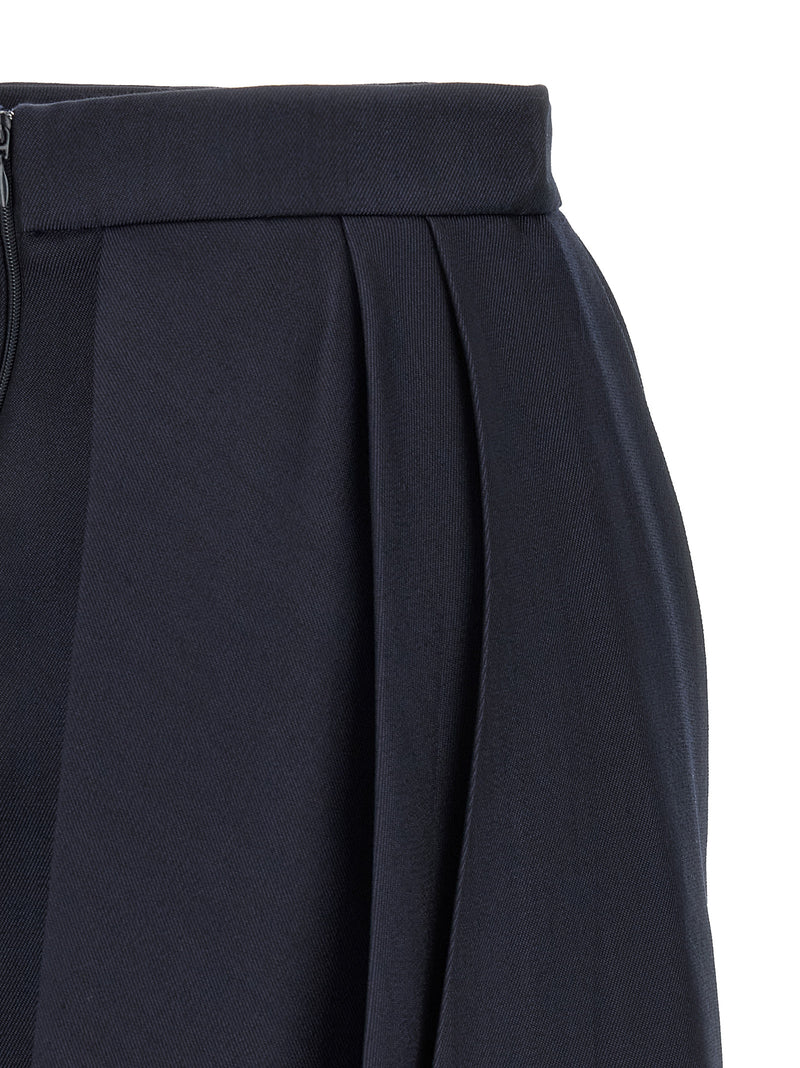 Elisabetta Franchi Blue Virgin Wool Long Skirt