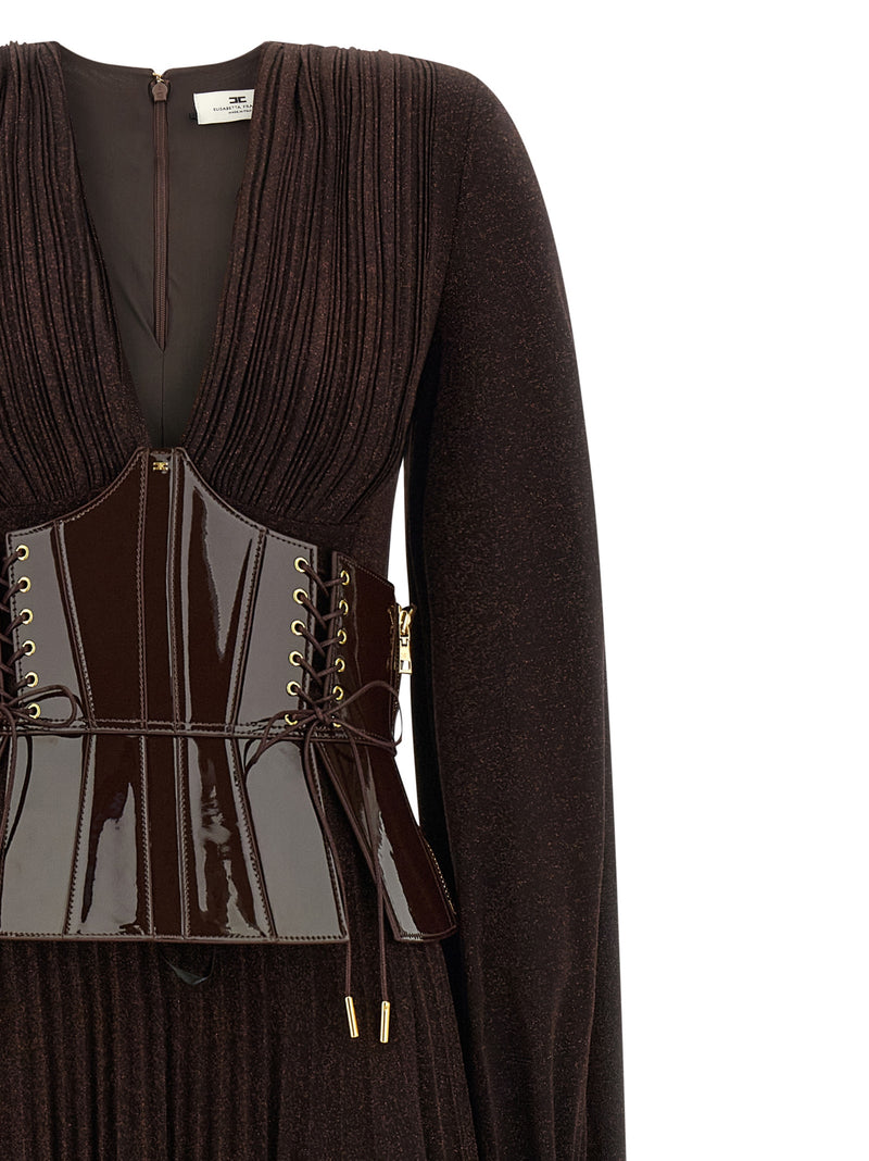 Elisabetta Franchi Brown Viscose Long Dress