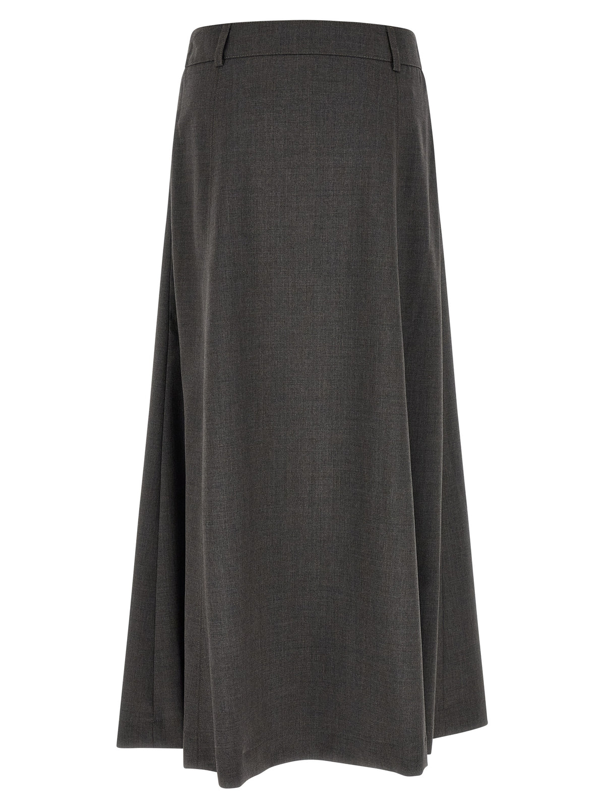 Peserico Gray Virgin Wool Midi Skirt