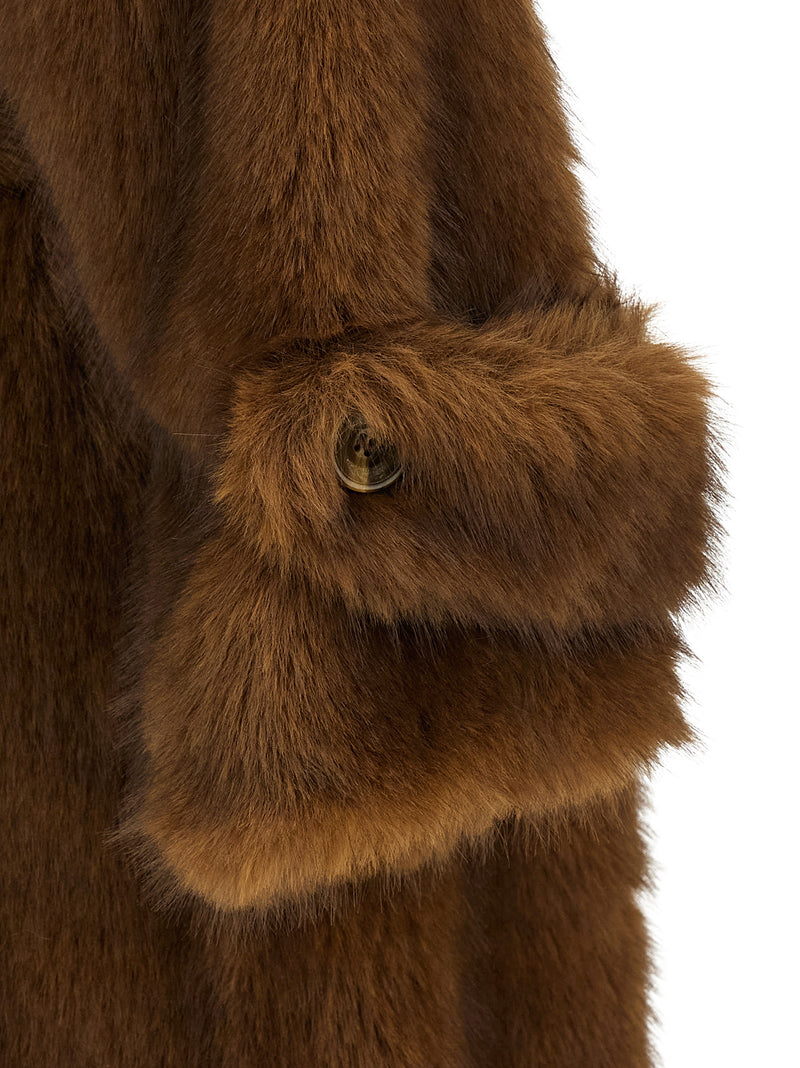 B&B COUTURE Brown Polyester Coat