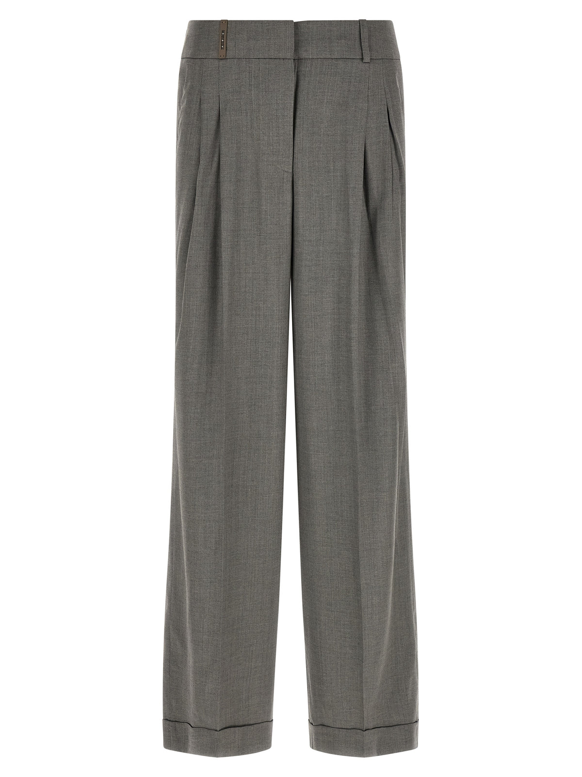 Pantalon décontracté Peserico gris en laine vierge