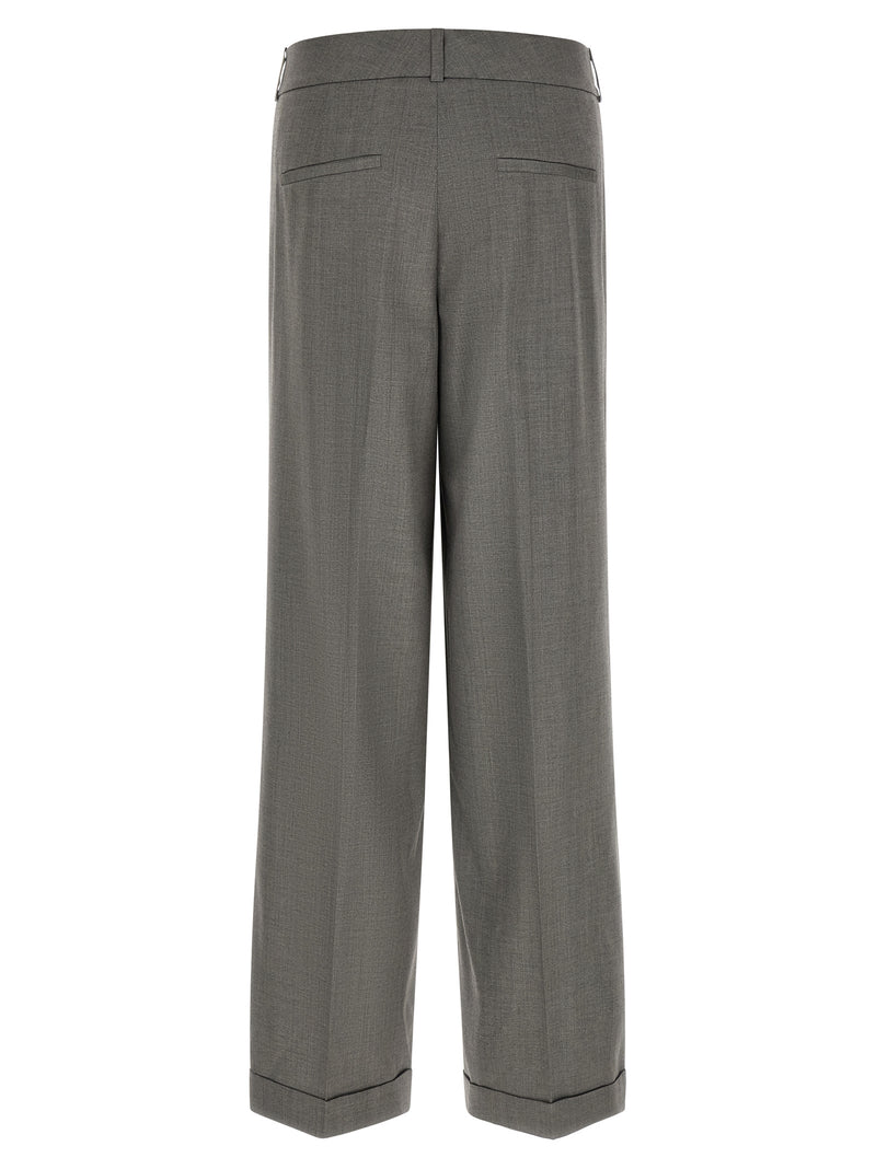 Peserico Gray Virgin Wool Casual Pants