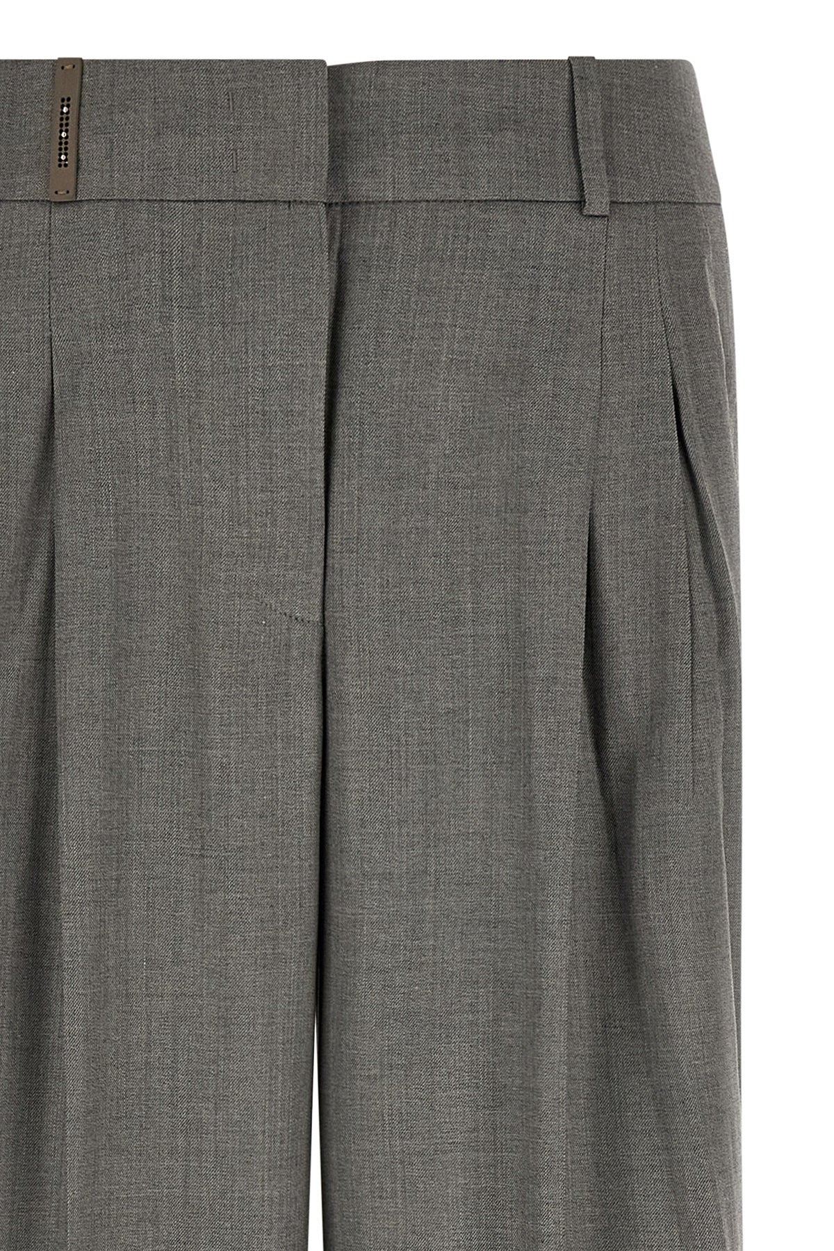 Pantalon décontracté Peserico gris en laine vierge