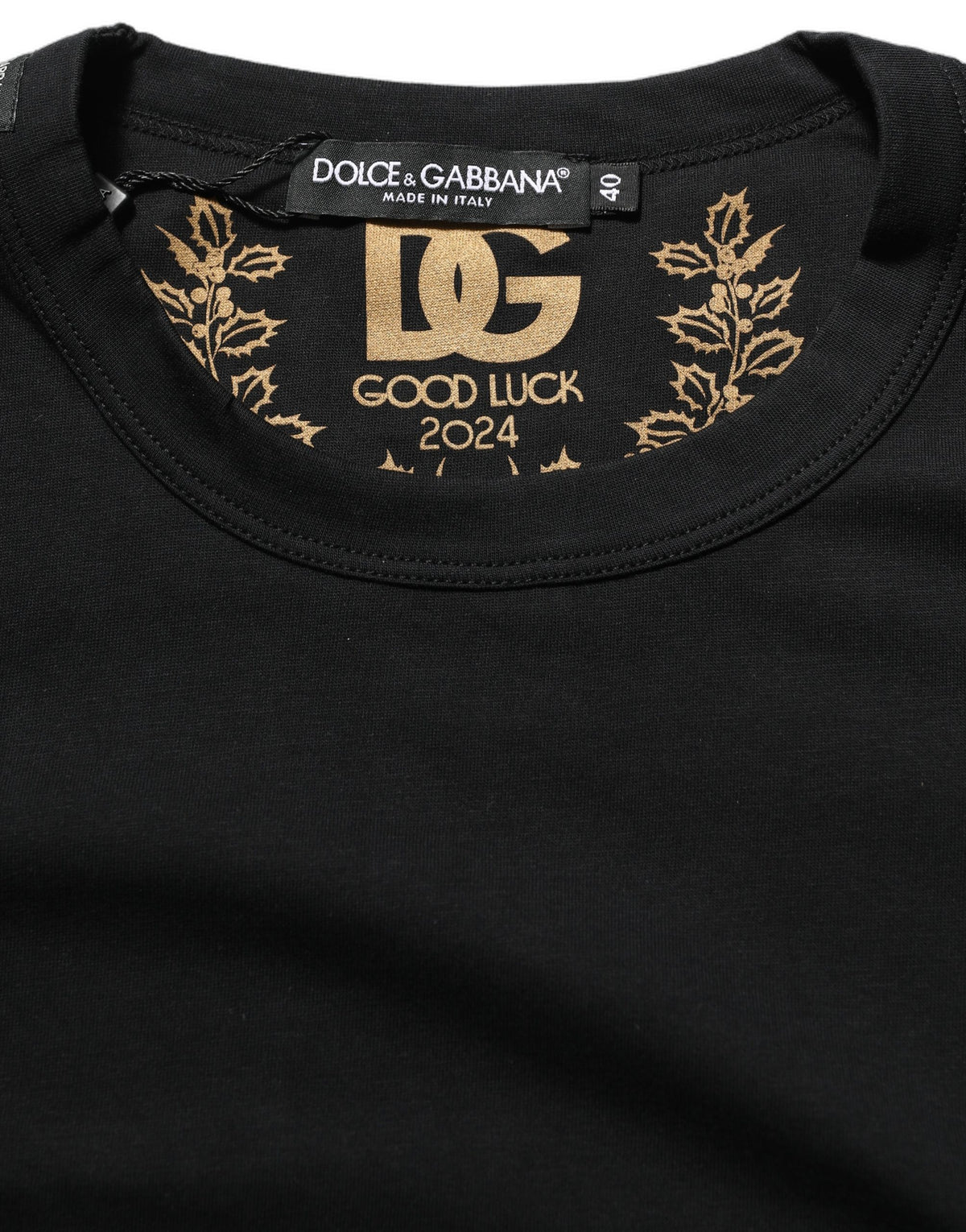 T-shirt Dolce & Gabbana en coton noir à col rond et manches courtes
