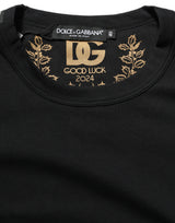 T-shirt Dolce & Gabbana en coton noir à col rond et manches courtes