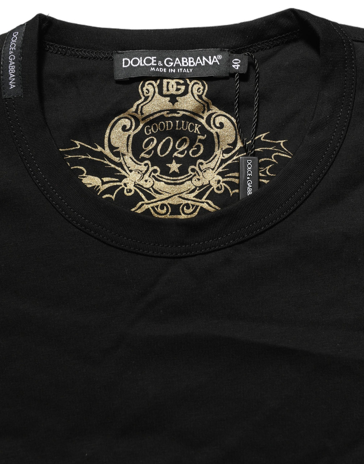 T-shirt Dolce & Gabbana en coton noir à col rond et manches courtes
