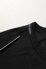T-shirt Dolce & Gabbana noir en coton à col rond et manches courtes