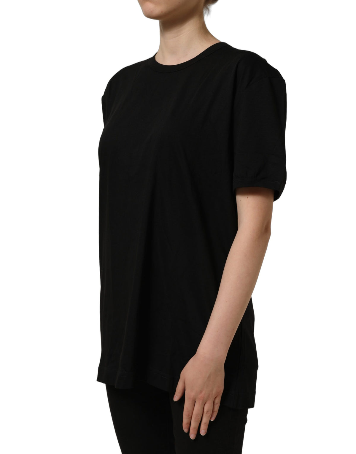 T-shirt Dolce & Gabbana noir en coton à col rond et manches courtes