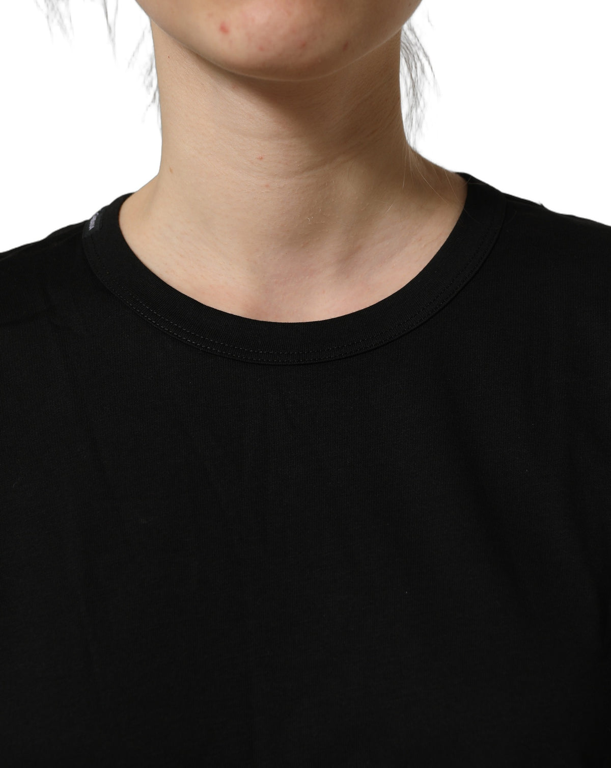 T-shirt Dolce & Gabbana noir en coton à col rond et manches courtes