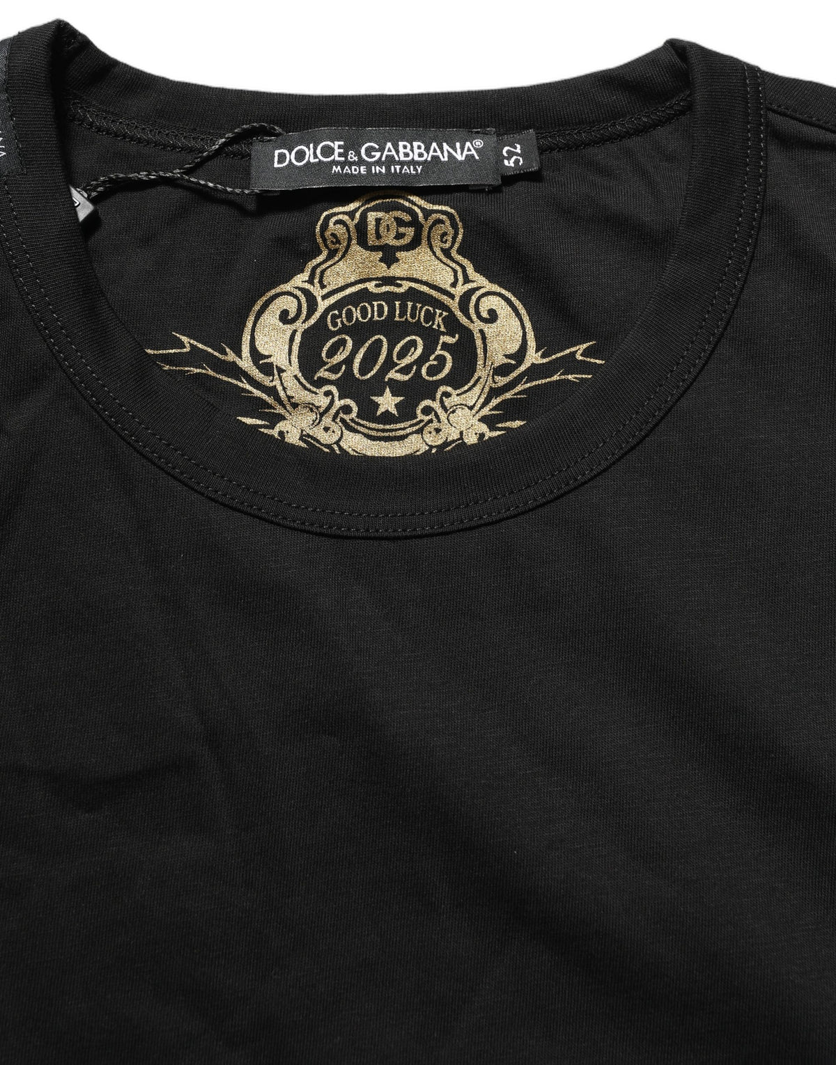 T-shirt Dolce & Gabbana noir en coton à col rond et manches courtes