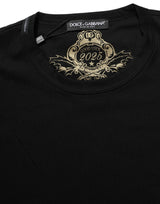 T-shirt Dolce & Gabbana en coton noir à col rond et manches courtes