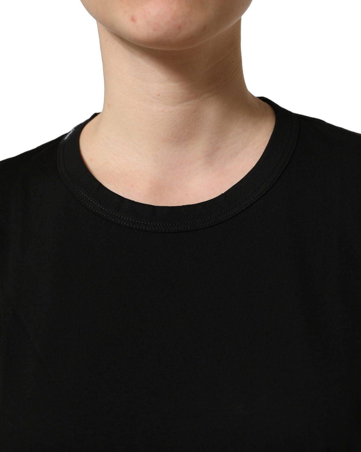 T-shirt Dolce & Gabbana en coton noir à col rond et manches courtes