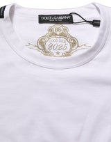 T-shirt Dolce & Gabbana en coton blanc à col rond et manches courtes