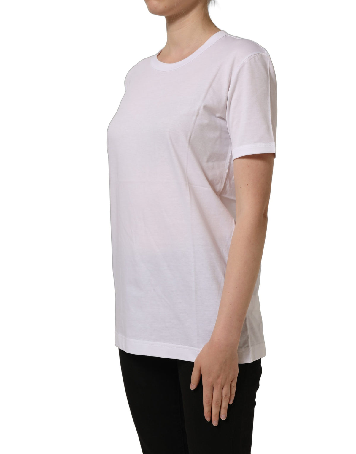 T-shirt Dolce & Gabbana en coton blanc à col rond et manches courtes