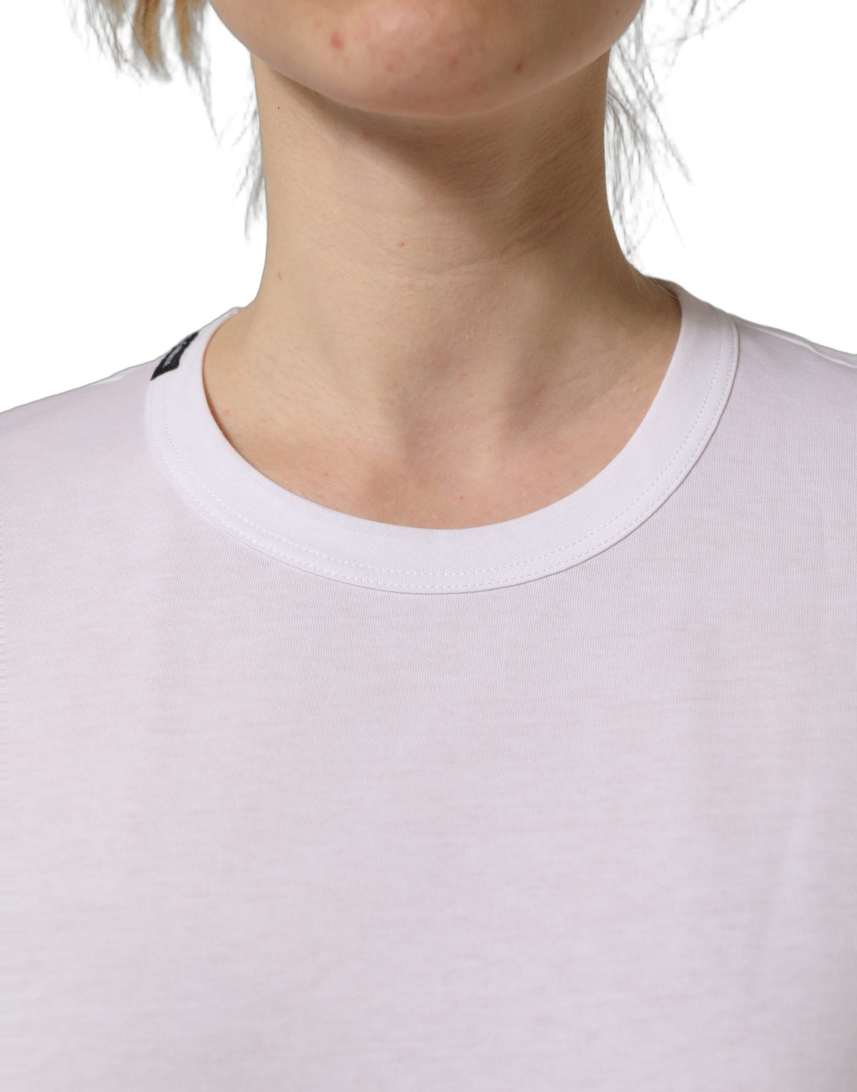 T-shirt Dolce & Gabbana en coton blanc à col rond et manches courtes