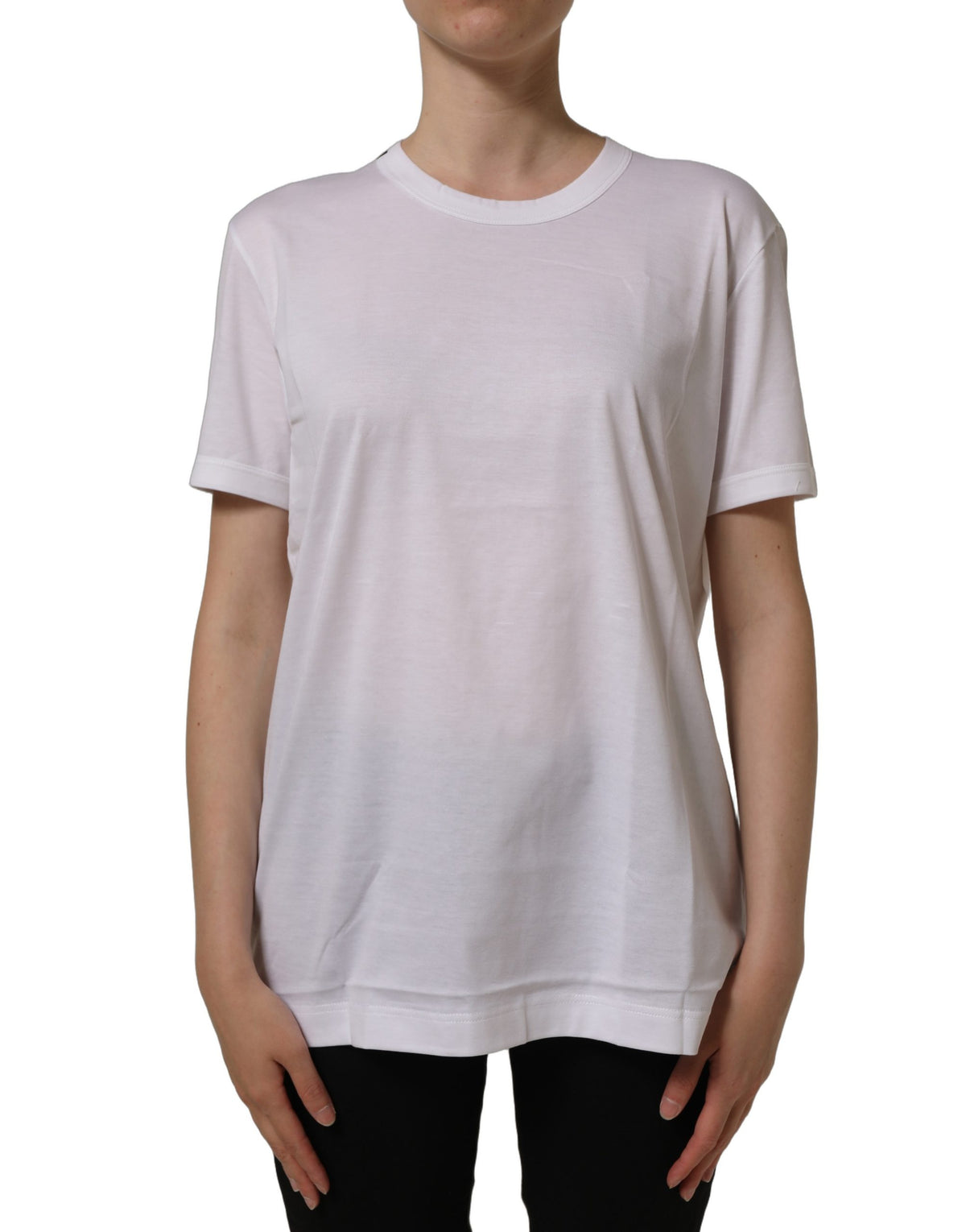 T-shirt Dolce & Gabbana en coton blanc à col rond et manches courtes