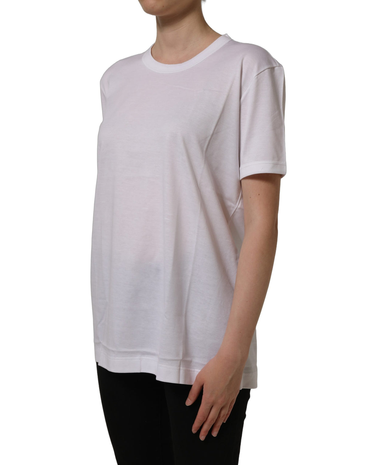 T-shirt Dolce & Gabbana en coton blanc à col rond et manches courtes
