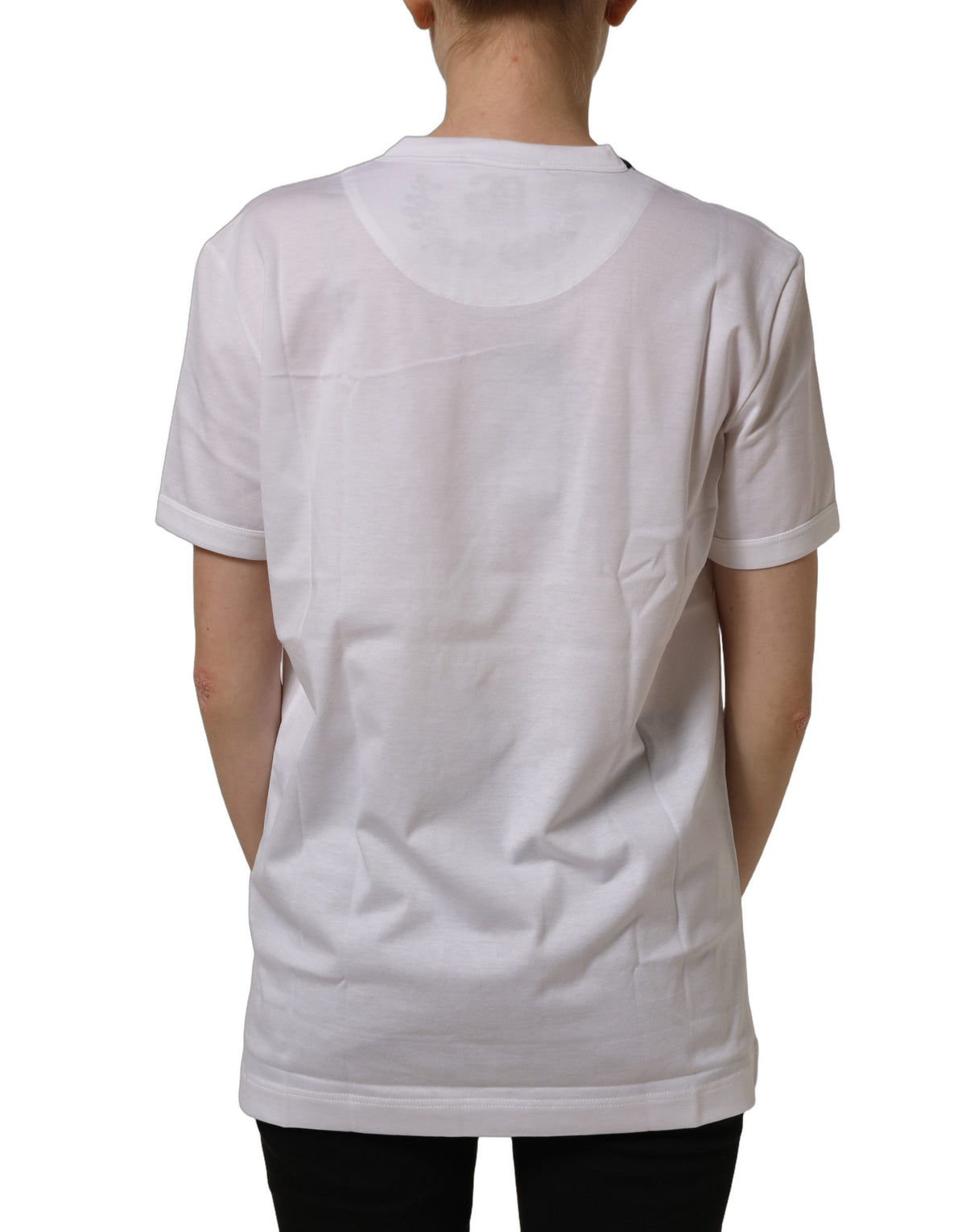 T-shirt Dolce & Gabbana en coton blanc à col rond et manches courtes