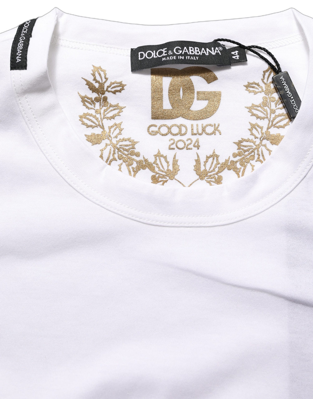 T-shirt Dolce & Gabbana en coton blanc à col rond et manches courtes