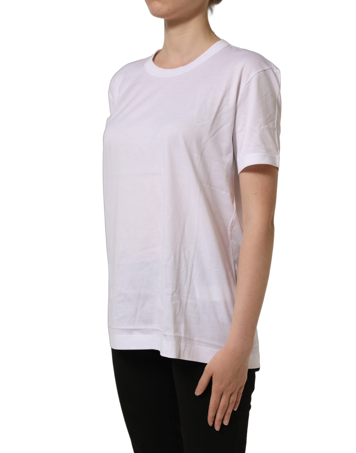 T-shirt Dolce & Gabbana en coton blanc à col rond et manches courtes