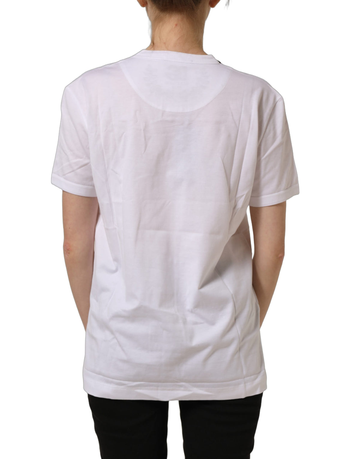 T-shirt Dolce & Gabbana en coton blanc à col rond et manches courtes