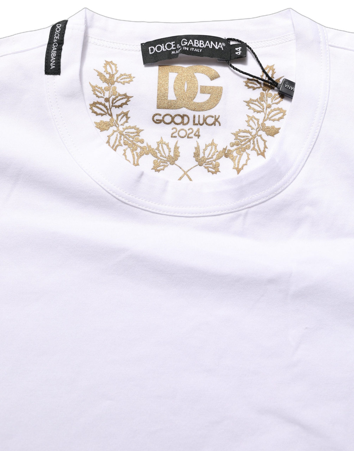 T-shirt Dolce & Gabbana en coton blanc à col rond et manches courtes