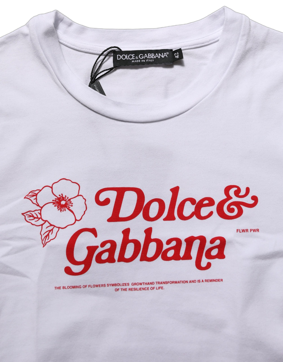 T-shirt col rond blanc Dolce & Gabbana à imprimé logo floral
