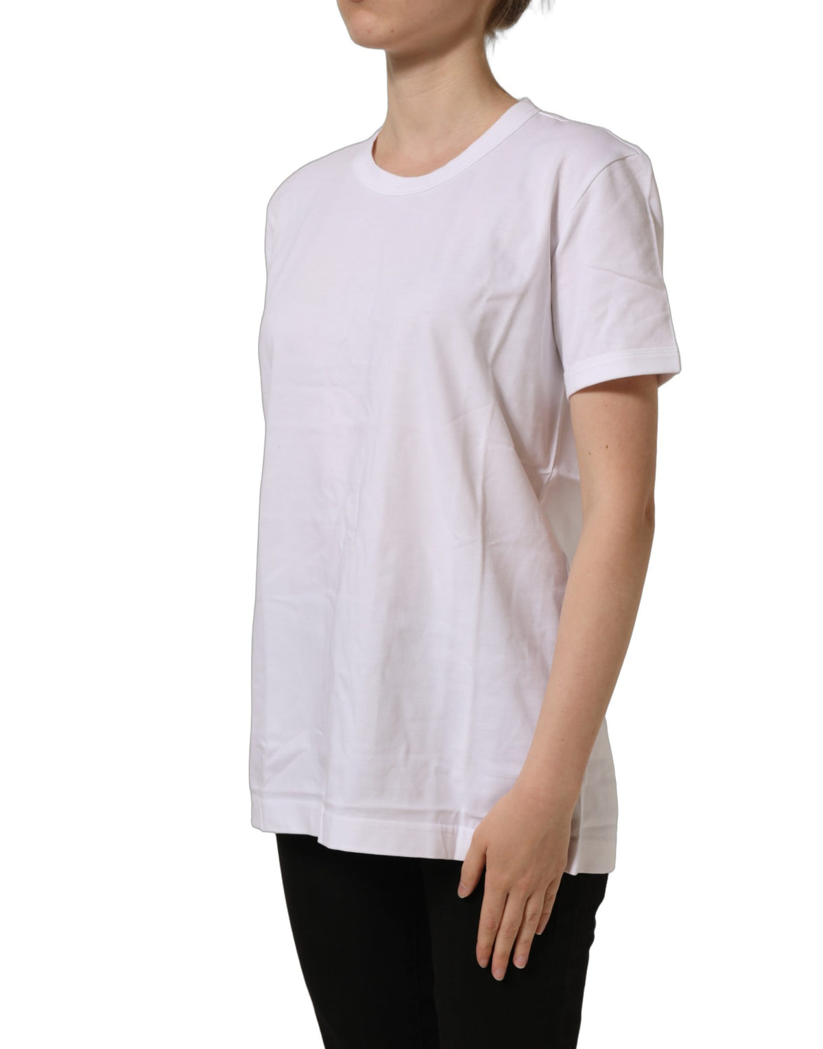 T-shirt Dolce & Gabbana en coton blanc à col rond et manches courtes