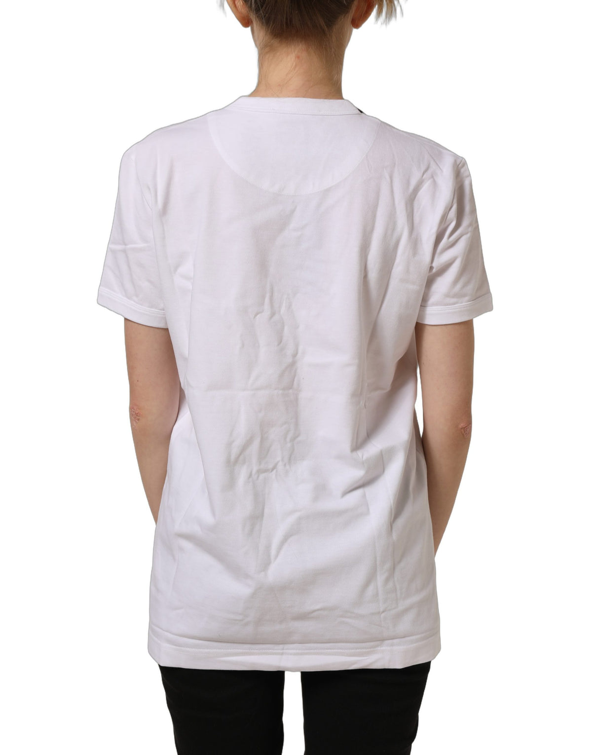 T-shirt Dolce & Gabbana en coton blanc à col rond et manches courtes