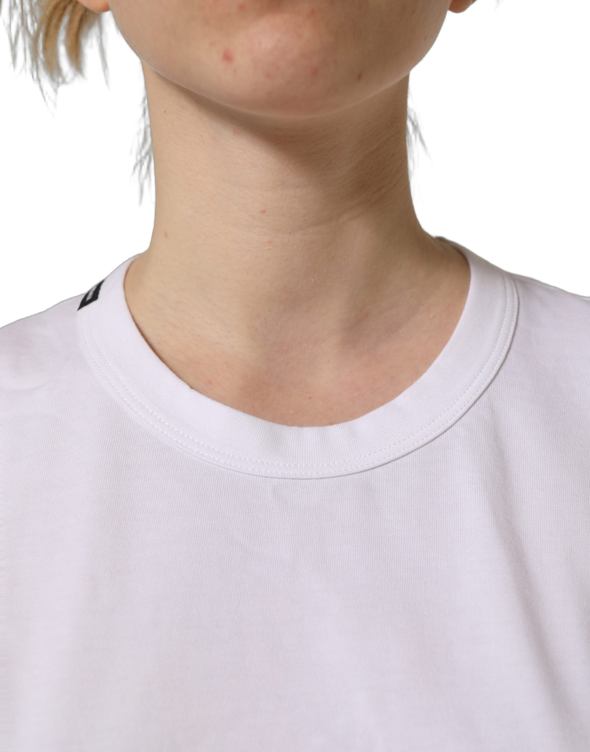 T-shirt Dolce & Gabbana en coton blanc à col rond et manches courtes