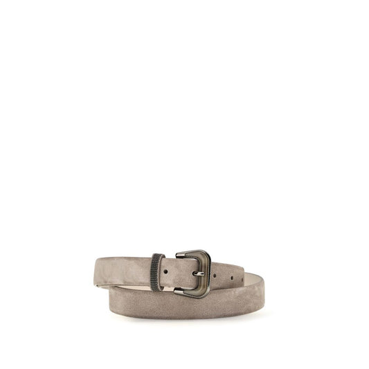 Brunello Cucinelli Beige Calf Leather Bos Taurus Regular Belt