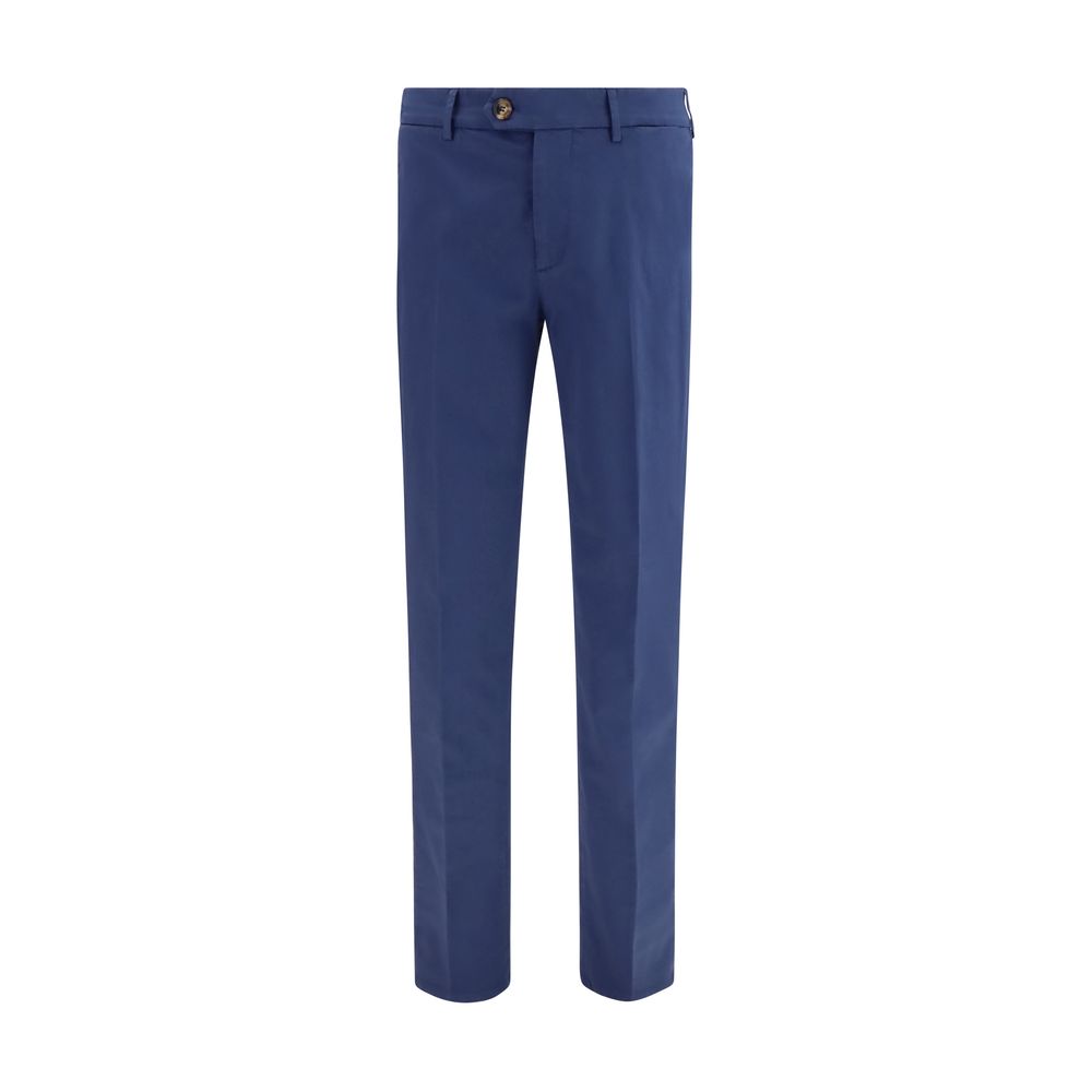 Pantalon en coton bleu Brunello Cucinelli