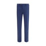 Pantalon en coton bleu Brunello Cucinelli